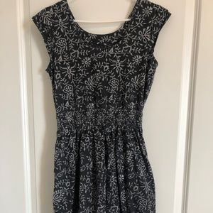 Mata Traders black floral cotton fair trade dress XS